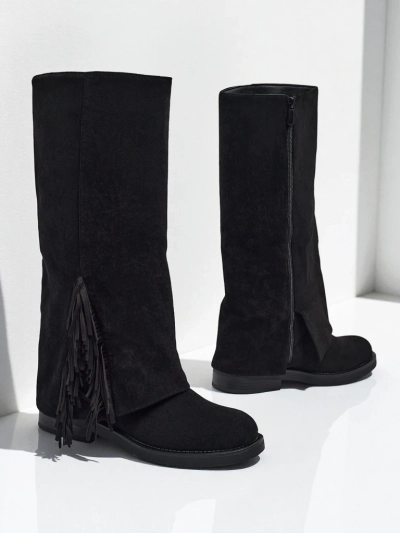 Damskie kozaki eko zamszowe z cholewką Ismara