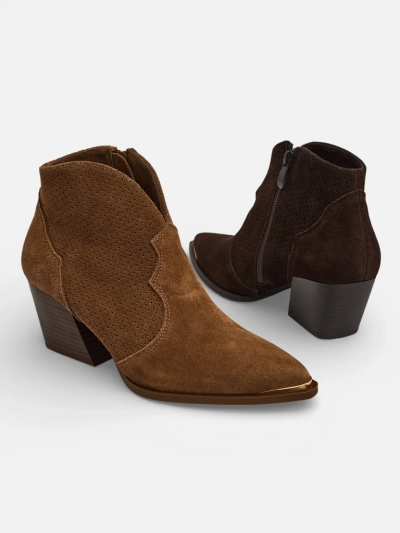 Bottines de cowboy pour femmes en cuir naturel Nilof