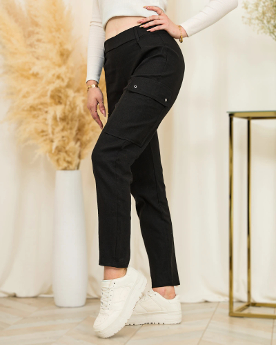 Royalfashion Pantalon de combat droit pour femme en noir