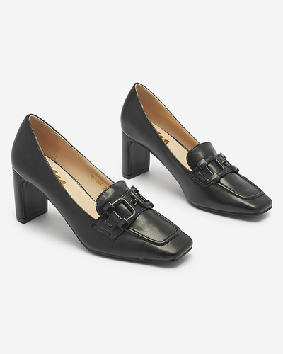 Escarpins de style mocassin pour femmes en noir Mokwell-Footwear