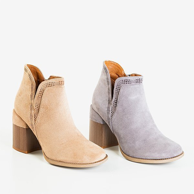 Bottes marron clair à talon carré Lemere - Footwear