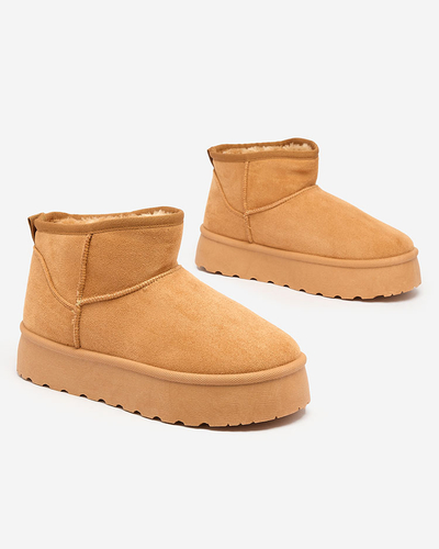 Royalfashion Bottes de neige à plateforme pour femmes en marron Ersinella