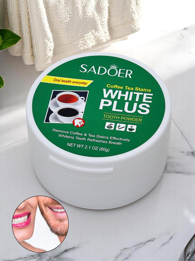 Sadoer Poudre blanchissante pour les dents éliminant les taches de café et de thé