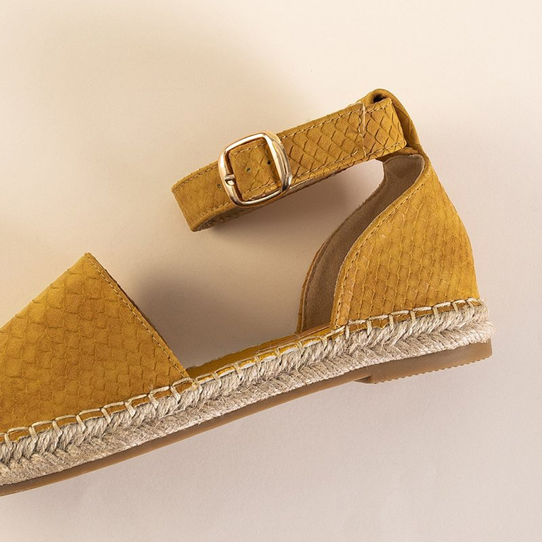 Sandales femme jaune avec gaufrage animal Domiel - Footwear