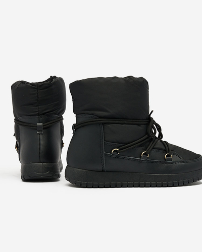 Royalfashion Bottes de neige à enfiler pour femme de couleur noire Iredas