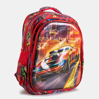 Sac à dos garçon rouge avec imprimé voiture - Sacs à dos