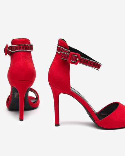 OUTLET Sandales pour femmes à talon haut en rouge Opass-Shoes