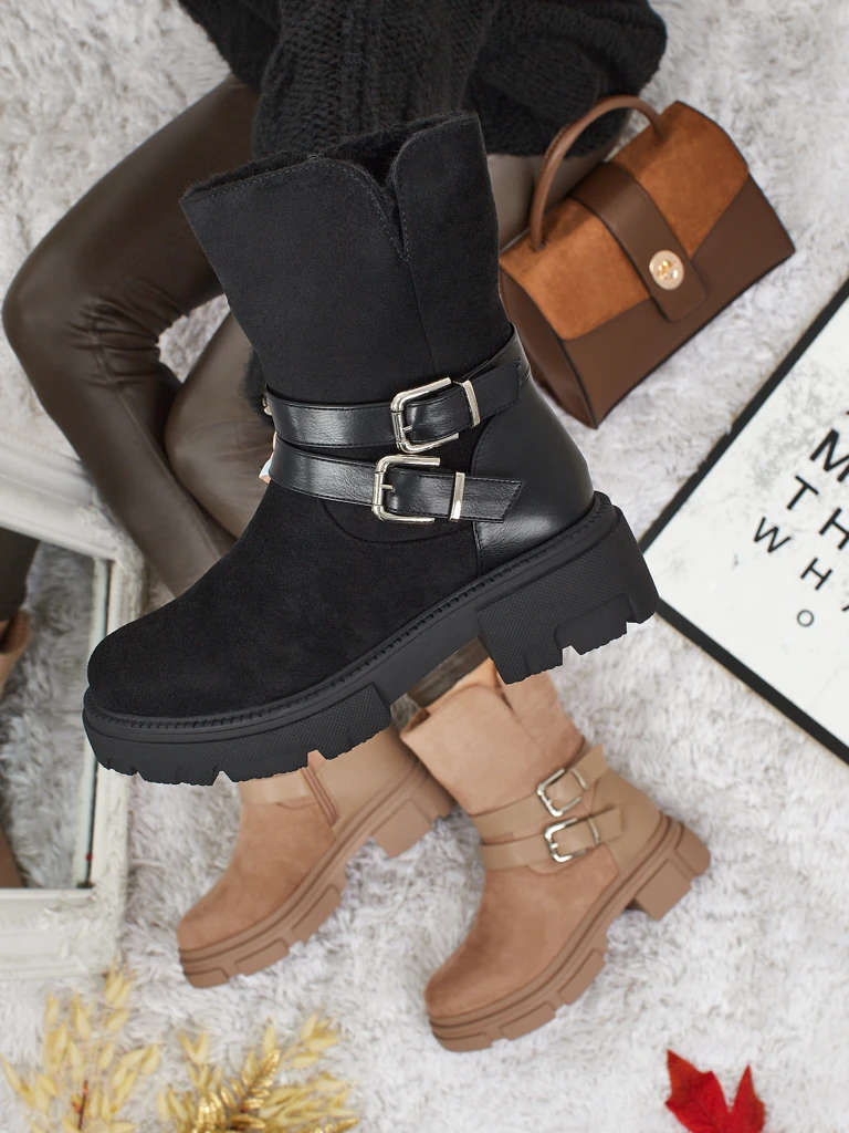 Bottines hautes pour femmes en éco-daim Callire