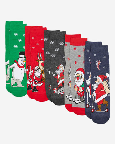 Chaussettes longues de Noël pour hommes 5 / paquet - Sous-vêtements