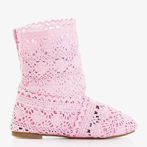 Chaussons en dentelle rose Abigale pour enfants - Chaussures 1