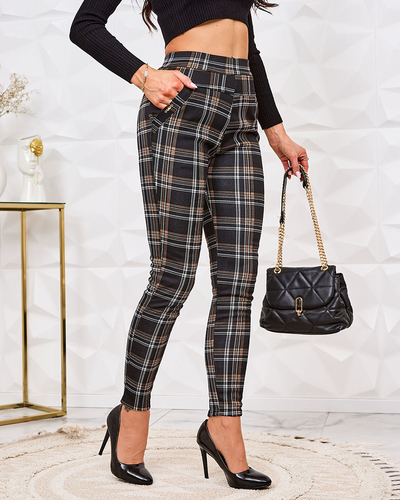 Royalfashion Teggings femme à carreaux réchauffés