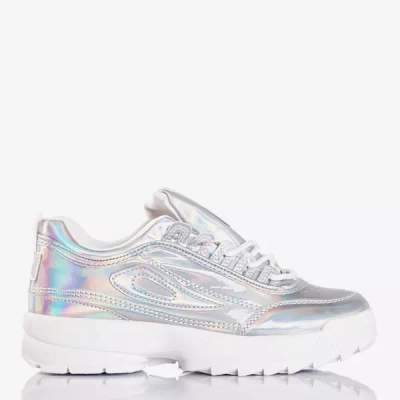 OUTLET Baskets argentées pour femmes avec une finition holographique That's It - Footwear