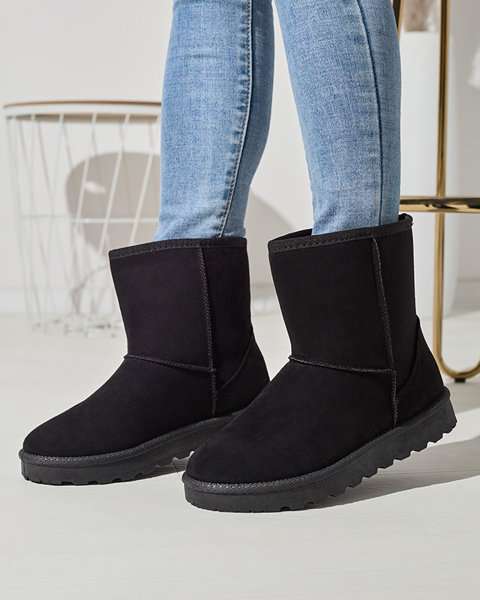 Bottes de neige isolées en daim écologique pour femmes en noir Xetik - Footwear