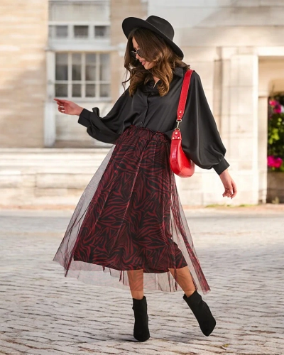 Jupe midi pour femmes à motif Royalfashion avec tulle
