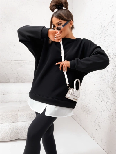 Sweat-shirt en coton pour femmes Royalfashion avec bas détachable