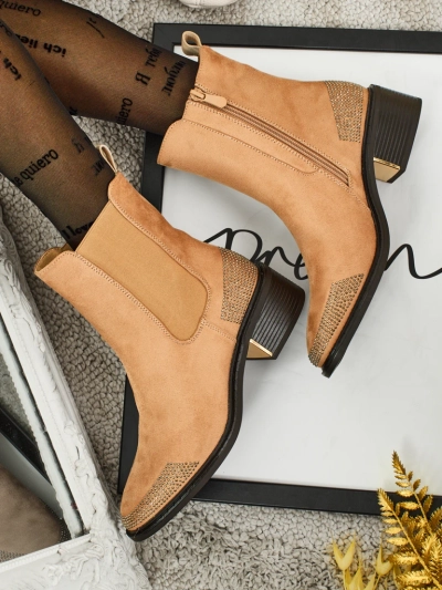 Bottines femme en éco-daim ornées de strass TangleMist