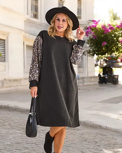 Robe en tissu pour femmes de Royalfashion avec manches décoratives GRANDE TAILLE