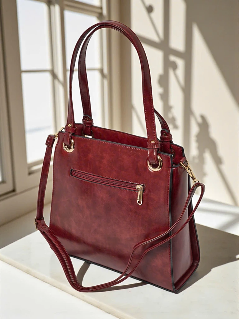 Sac à main shopper pour femmes en cuir écologique Silent Raven