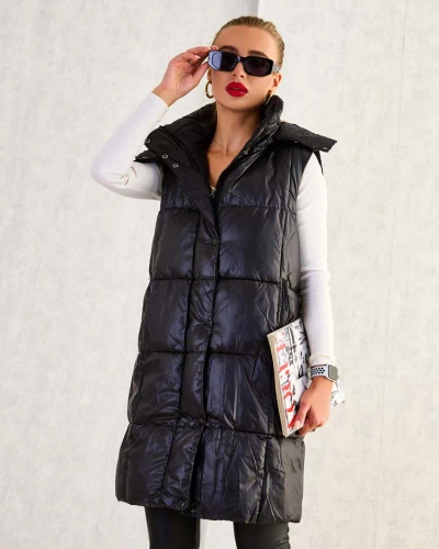Royalfashion Gilet long pour femme avec coutures