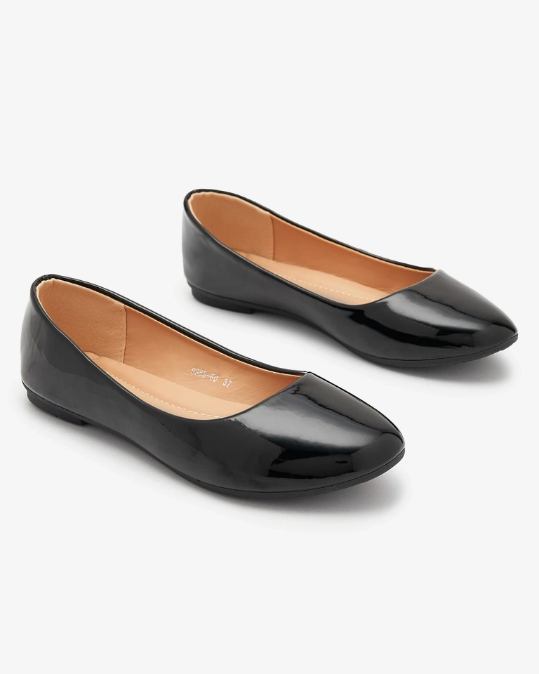 Noir Ballerines laquées pour femmes Fama - Footwear
