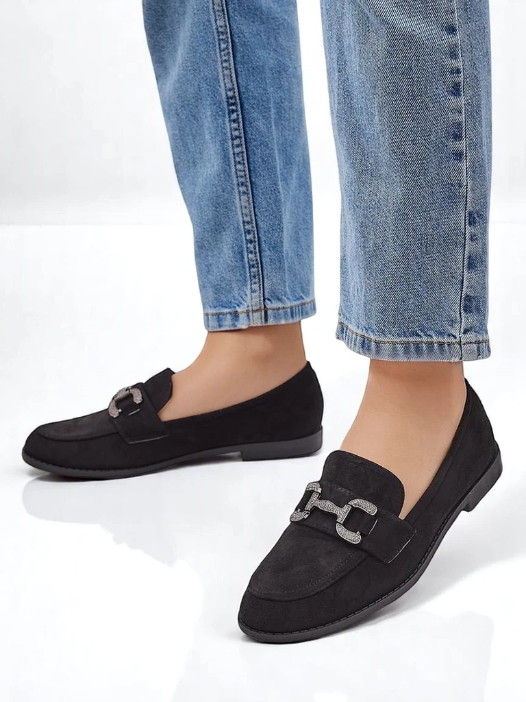 Royalfashion Élégantes mocassins pour femmes avec une décoration en zircon Zante