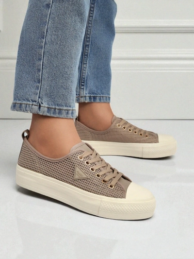 Sneakers pour femmes Hypatia Mesh marron clair pour l'été semelle plate 3cm