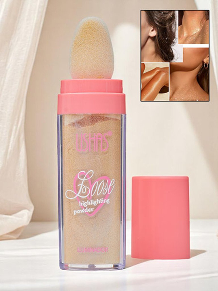 USHAS Enlumineur libre pour le visage avec éponge Golden Petal