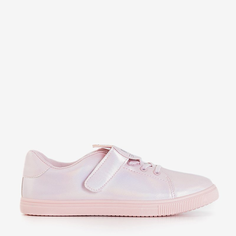 Baskets enfant rose clair avec chaton Atlasana - Chaussures