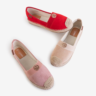 Espadrilles femme rouges à talons plats Anatola - Chaussures