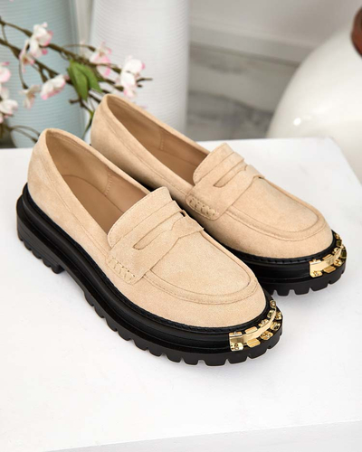 Mocassins Giulia Beige en Cuir Écologique