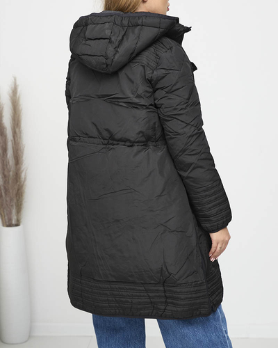 Veste d'hiver matelassée noire pour femme - Vêtements