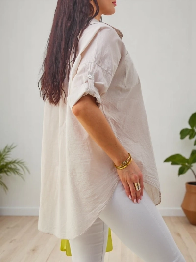 Chemise en coton pour femmes Royalfashion avec manches 3/4