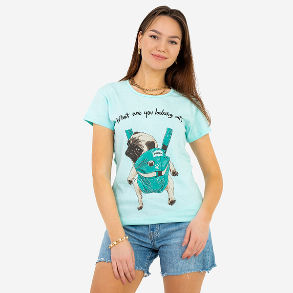 T-shirt imprimé couleur menthe pour femme - Vêtements