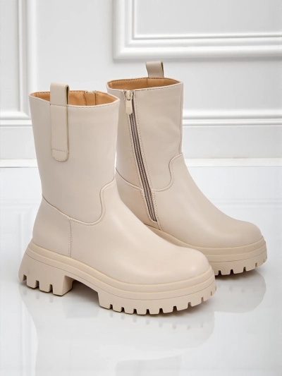 Bottines montantes pour femmes en cuir écologique Scarlet Mist