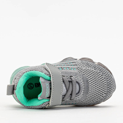 Chaussures de sport grises pour enfants avec des détails à la menthe Dons - Chaussures