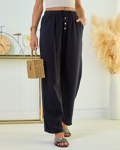 Royalfashion Pantalon large en tissu pour femme