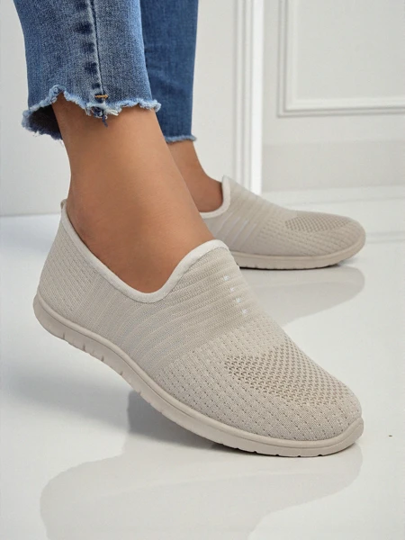 Mocassins pour Femmes Callista Beige en Tissu Respirant Printemps Été