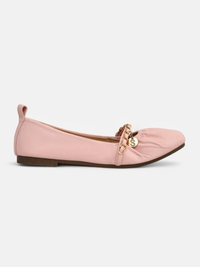 Ballerines roses Callista en cuir écologique avec chaîne – élégantes pour le printemps et l'été