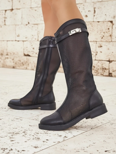 Royalfashion Bottines pour femmes à haute perforation Ovittole