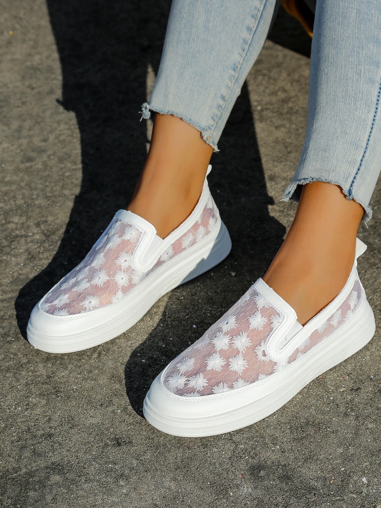 Mocassins en mesh pour femmes Royalfashion avec fleurs Emzos