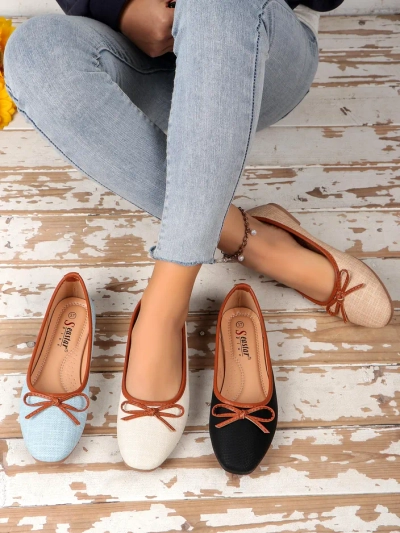 Royalfashion Ballerines pour femmes avec paillettes et un nœud Aramie