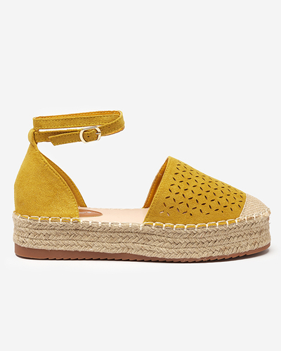OUTLET Sandales femme moutarde a'la espadrilles sur la plateforme Likki - Chaussures