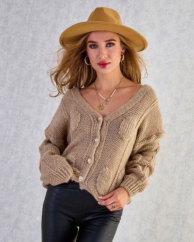 Royalfashion Pull tricoté pour femme avec boutons