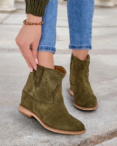 Royalfashion Bottes de style cow-boy sur un talon compensé couvert Patorias