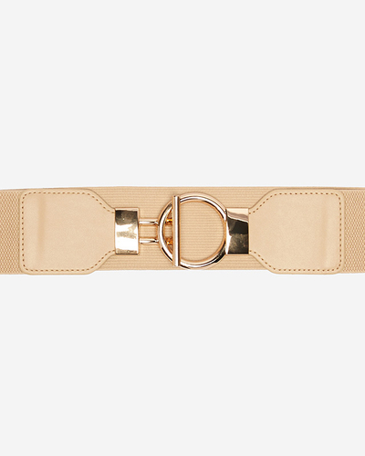 Ceinture élastique avec grande boucle camel dorée - Accessoires
