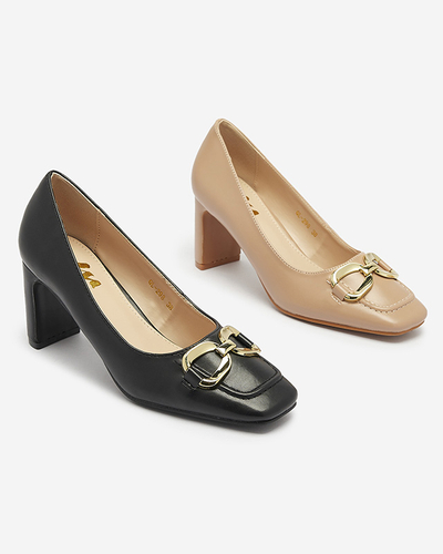 Escarpins noirs de style mocassin pour femmes Cancoro- Footwear