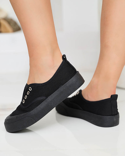 OUTLET Baskets pour femmes avec une semelle plus épaisse en noir Askol- Footwear