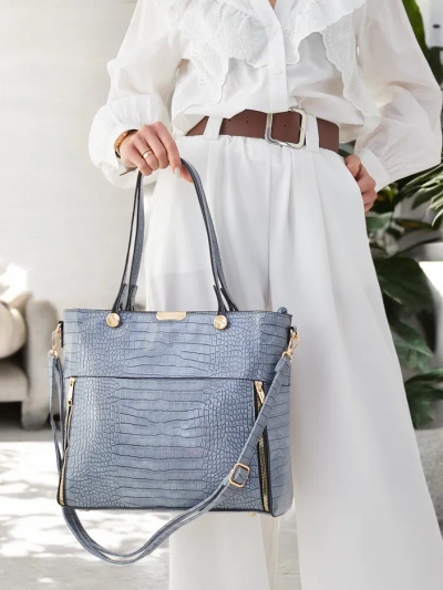 Sac à main en simili cuir royal avec embossage