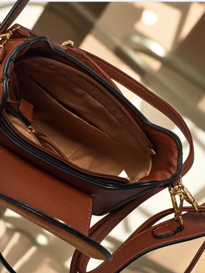 Petit sac à main pour femme en cuir écologique Golden Whisper