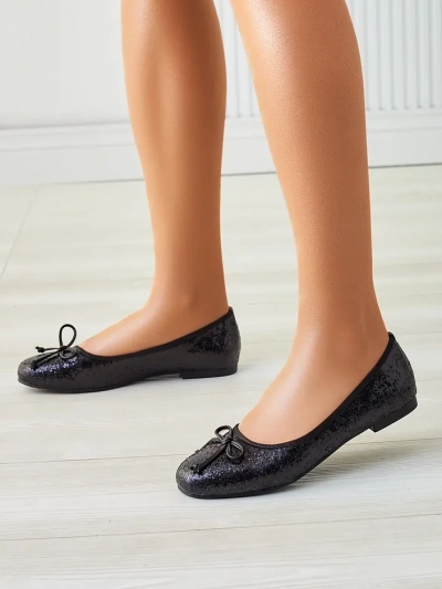 Royalfashion Ballerines pour femmes avec paillettes et nœud Aramie